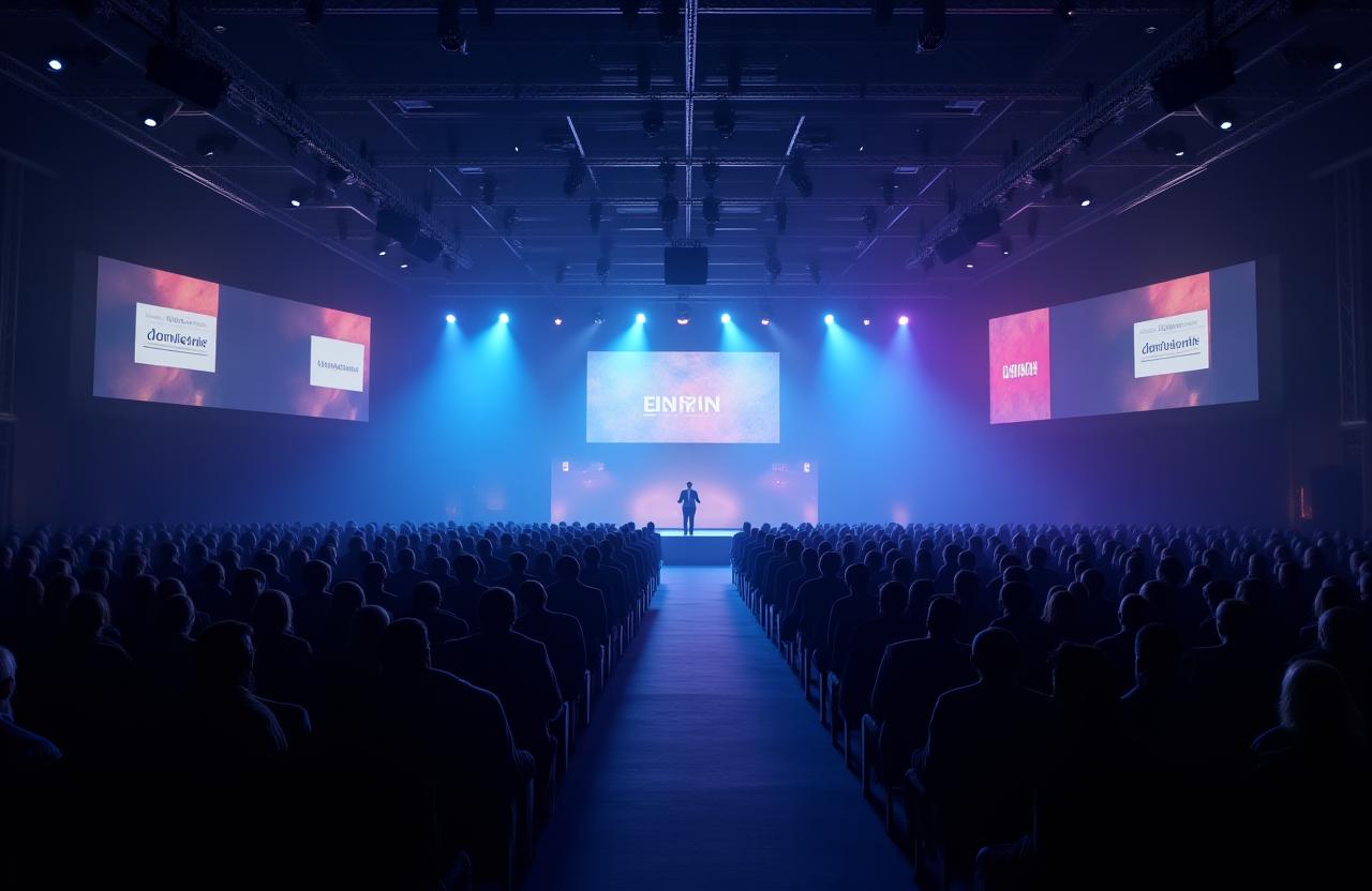 A large, professionally managed corporate conference hall.