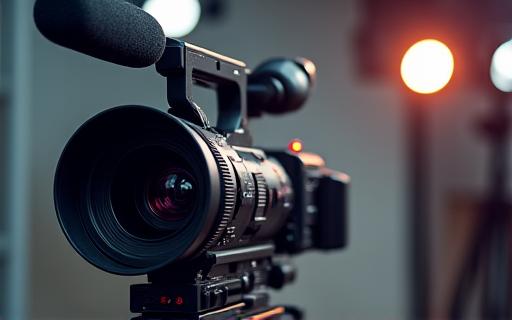 A professional television camera setup.